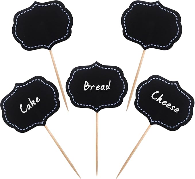 BLUE TOP 50pcs Cupcake Picks Blank Toothpick Flags Cake Toppers Cheese Markers Buffet Labels for Charcuterie Board Food Tags Toothpick Signs for Children's Day,Wedding,Birthday Party,Dinner suppliers