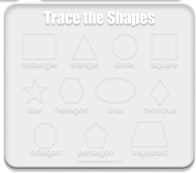 Trace the Shapes | Acrylic Dry Erase Learning Board | Reusable Washable Board | Preschool Learning | Education Supplies