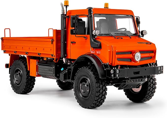 LESU U4023 AWD 1/14 RC Off Road Car Metal Radio Control All Terrain Vehicle Light Truck Model Axle Lock Wheel Hub Reduction Hobby Grade Model for Ages 14+(Orange)