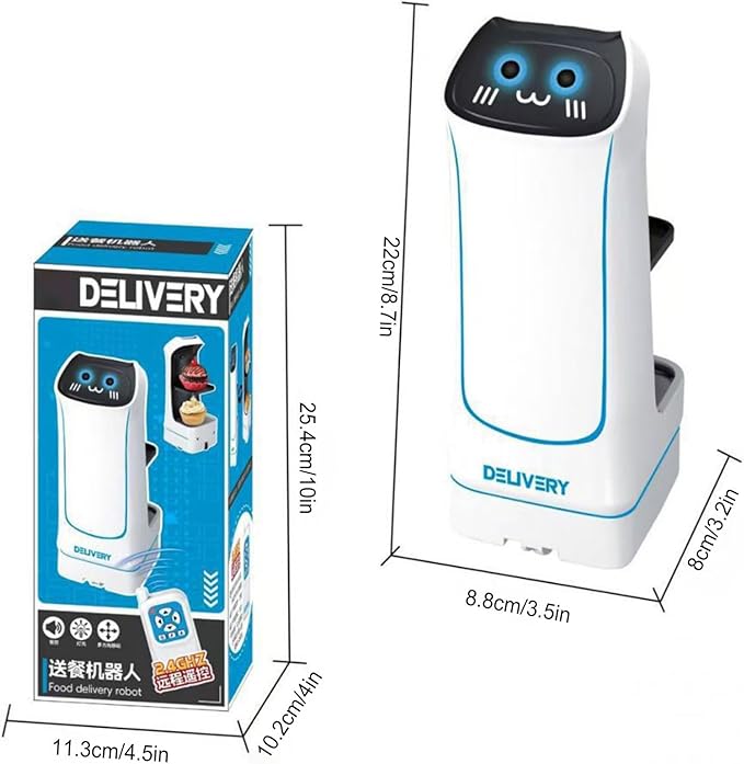 Interactive Remote Control Robot - Smart Food Delivery Robot for Home, Playroom, School, Preschool, Party, Holiday, Daycare, Family Fun, and Game Night Entertainment