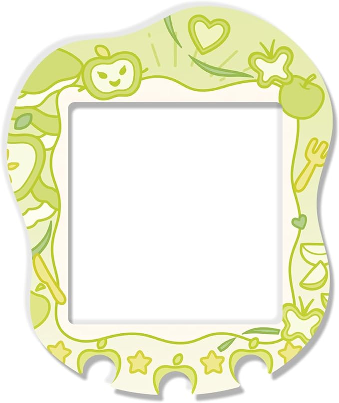 Holographic Laser Faceplate Sticker for Tamagotchi Uni, Self-Adhesive DIY Face Plate Decal, Shimmering Protective Skin for Virtual Pet - (for uni-Apple Green)
