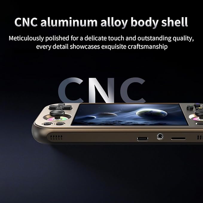 ANBERNIC RG477M Retro Handheld Game Console , Aluminum Alloy CNC Android 14 System 4.7 Inch LTPS in-Cell Touch Screen Dimensity 8300 Processor Support WiFi 6E Bluetooth 5.3(Brozen)