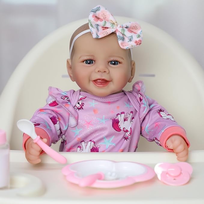 SCOM Baby Doll Girl, 18 inch Realistic Soft Body Baby Doll Real Life Cute Baby with Accessories for 3+ Year Old Gifts