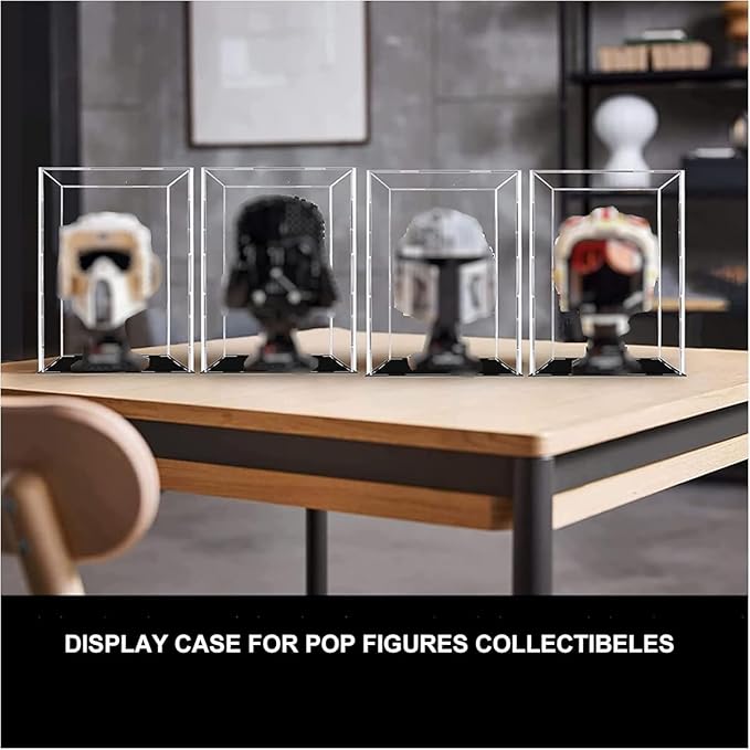 Clear Acrylic Display Case for Toys Collectibles，Assemble Acrylic Box Dustproof Protection Showcase with Black Wood-Plastic Base (6x6x8.6 inch;15x15x22cm)