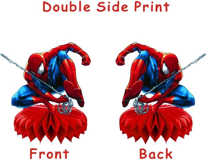 8Pcs Spider Honeycomb Table Centerpiece Spider Birthday Party Supplies Table Decorations for Kids Party Decorations