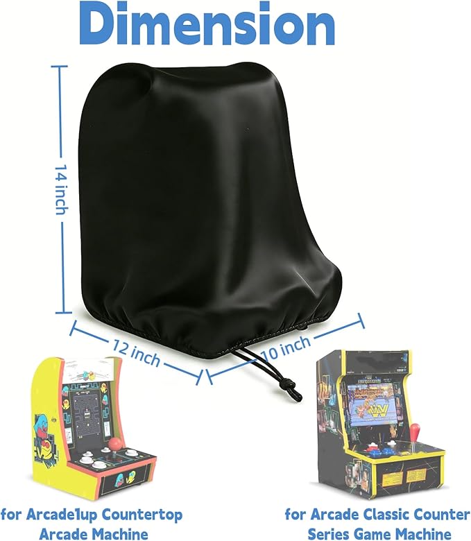 Mini Arcade Machine Cover for Arcade1up Tabletop Arcade Games, Waterproof Small Game Machine Cover for Pacman Table Top, Heavy Duty Dustproof Protection, 10"x 12" x 14"