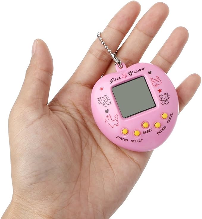 Retro Handheld Game Machine Electronic Nostalgic Virtual Digital Pet with Keychain Game Keyring for Kids