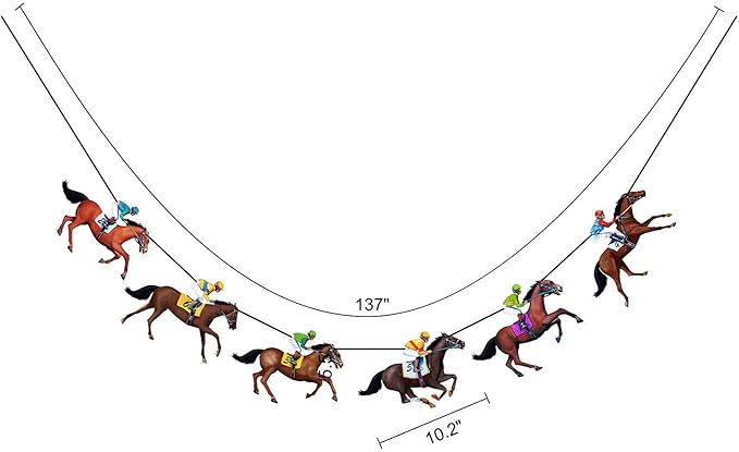 Kentucky Party Derby Day Banners Party Supplies Horse Racing Streamers Decorations（4PCS）