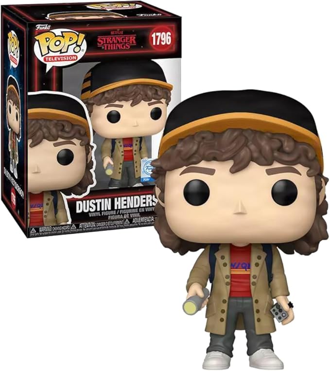 Funko Pop! Television Stranger Things Dustin Henderson Vinyl Figure #1796 with Flashlight Collectible for Display