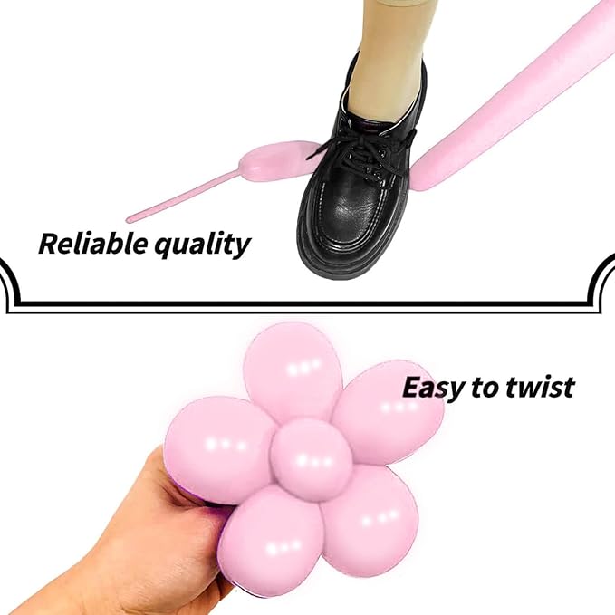 Light Pink Long Balloons Premium 260 Twisting Animals Magic Balloons for Birthday Kids Wedding Party Supply 100pcs