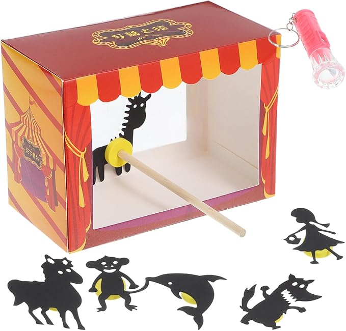 TOYANDONA DIY Puppet Show Craft Sets for Kids Puzzle 1 Set Mini Shadow Puppet Theater Shadow Puppets Puppet Theatre for Kids Puppets for Plaything DIY