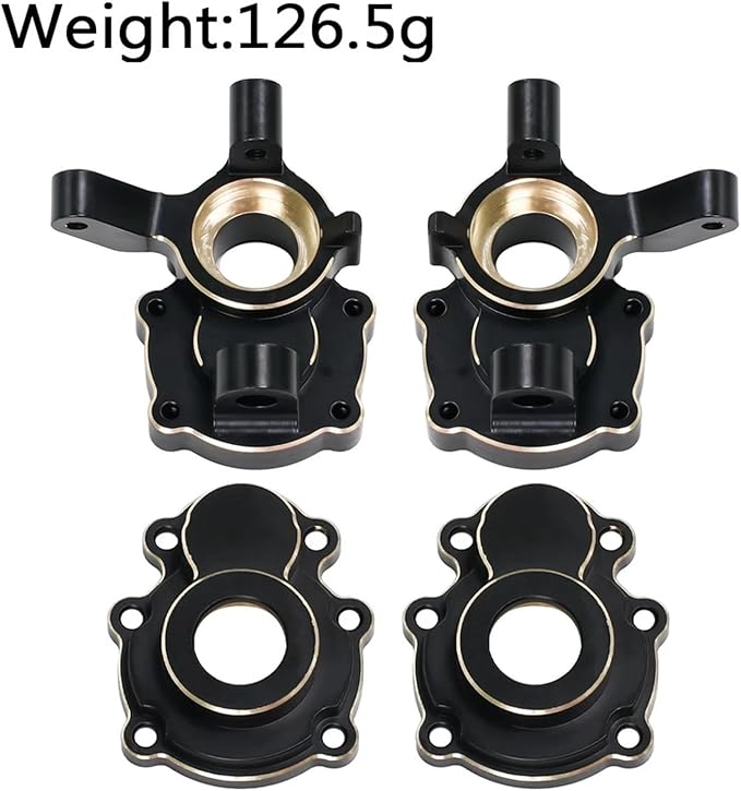 RC Spare Part Compatible with FMS for FCX10 1/10 RC Crawler Car Upgrades Parts Accessories Hop-ups Front and Rear Axle Mount Differential Axle Cover(Rear Axle Set)