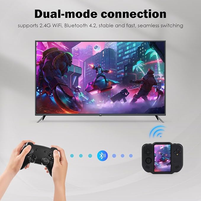 MagicX Zero 40 Handheld Game Console, 4.0 Inch IPS Screen Retro Video Games Consoles with 4300mAh Long Battery Life & 64GB TF Card Preloaded Games, WiFi Wireless Connection Classic System (Black)