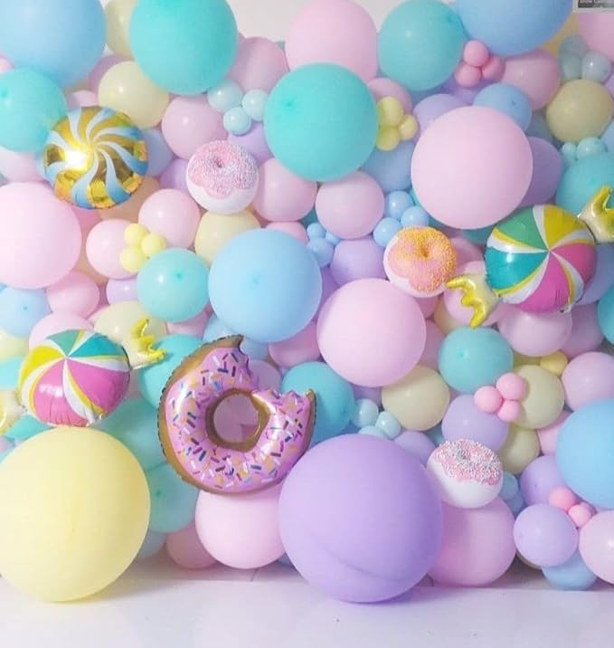 Pink Purple Blue Balloons, 12 Inch Color Pink Teal Purple Balloons Confetti Latex Balloons for Mermaid Themed Gaby Doll house Party Birthday Decorations