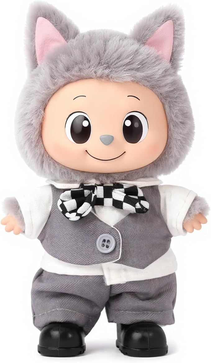 Groom Doll Clothes for 17cm (6.7 inch) Dolls – 5-Piece Formal Suit Set with Shirt, Tie, Vest, Trousers & Shoes – Elegant Groom Outfit for Wedding, Anniversary, Display (Doll Not Included)