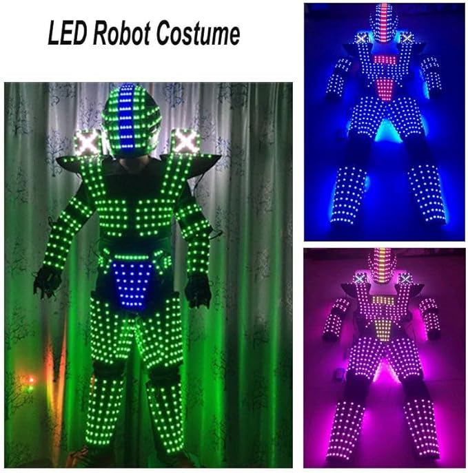 LED Robot Costume Suit Illuminated Party Dance RGB Luminous Armor Bar Light Show Dance LED Night Lights Clothing