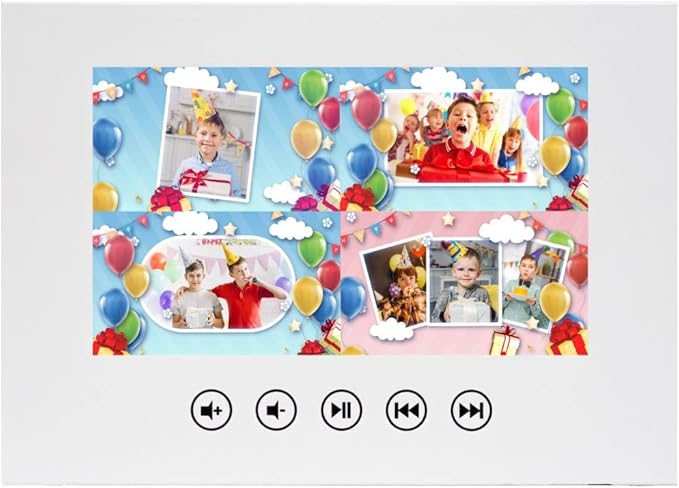Video Greeting Card for Boys – Personalized Photo Slideshow – Unique Birthday Gift – 7-Inch Digital Screen, USB Charging, 256MB Memory, Long Battery Life