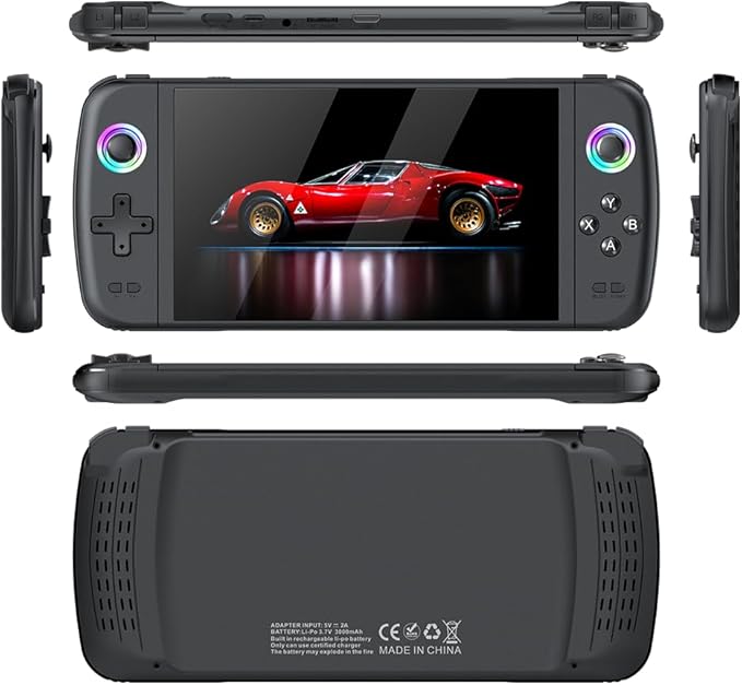 New M27 Retro Handheld Game Console,7-inch IPS Screen Portable Android Gaming Handheld,Built-in 64G with 20000 Games,Linux System,Portable Pocket Mini Arcade (Black,64g)