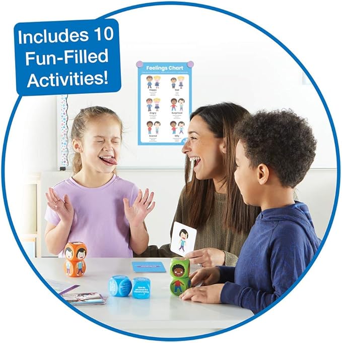 hand2mind Learn About Feelings Set, Social Skills Games for Kids, Social Emotional Learning Activities, Play Therapy Toys for Counselors, Calm Down Corner Supplies, Autism Learning Materials