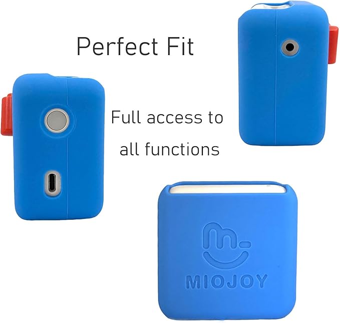 Hard Carrying Case and Silicone Cover for Yoto Mini, Protective Travel Carrier for Kids and Adventure Jacket with Card Pouch 3 in 1 Accessories Set for Yoto Mini Player, Blue