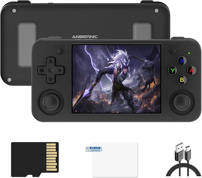 RG35XX H Retro Handheld Game Console 3.5 in IPS Screen Built-in 64G TF Card Preinstalled Classic Games Console RG35XX H Black
