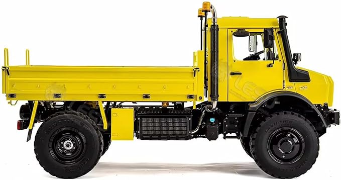 LESU 1/14 U4023 RC Light Truck Fully Metal Body 4Wd 2Wd RC Off Road Vehicle 3Speed Gearbox Axle Lock Openable Door No Hydraulic Hobby Grade Model for Ages 14+(Yellow)