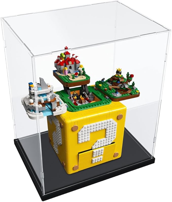 DuvinDD Assemble Acrylic Display Case for Collectibles Countertop Clear Lego Display Box Dustproof Protective Acrylic Boxes for Display Action Figure Toys Showcase with Thick Base (13.7x9.8x15.7inch)