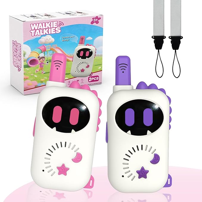 Set of 2 Robot-Themed walkie-talkies for Children, Cartoon mini Design walkie-talkies, Suitable Toys for Boys and Girls for Outdoor Adventures, Camping and Hiking, Christmas or Birthday Gift