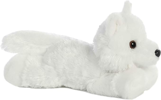 Aurora® Adorable Mini Flopsie™ White Wolf Stuffed Animal - Mini Companions Ready for Playful Adventures - for Kids All Ages, Toddlers, Adults, and Families - White 9 Inches