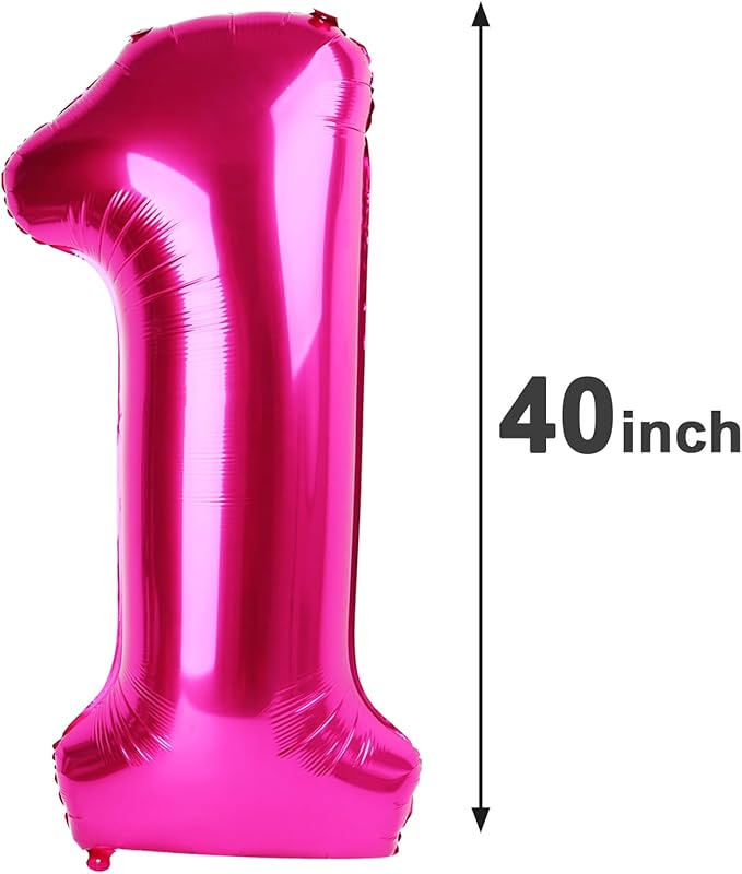Hot Pink Number 100 Balloon 40 inch, Number 100 Days Birthday, Hot Pink Foil 100 Balloon for Birthday Party, Anniversary Celebration Number Decorations