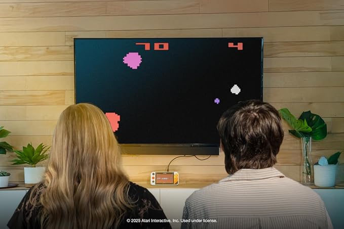 My Arcade Atari Gamestation Go: Rechargeable Battery, Over 200+ Preloaded Retro Video Games Including Pac-Man, Atari: Recharged, & Balls of Steel, Wifi,Smartglow, 7 inch Display,