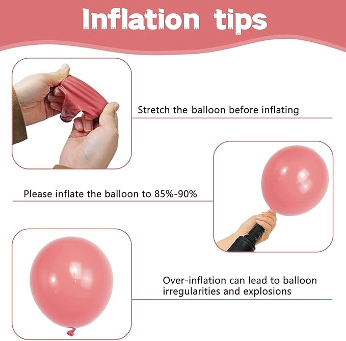 134Pcs Dusty Pink Balloons Different Sizes 5 10 12 18 Inch Retro Pink Latex Balloon for Birthday Wedding Baby Shower.