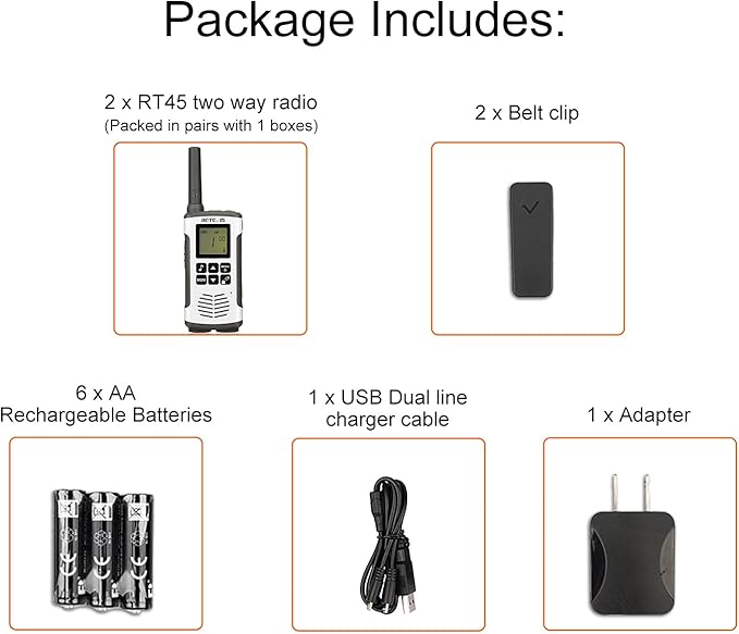 Retevis RT628 Walkie Talkies for Kids,Kids Gifts for Aged 6-12 Bundle with RT45 Long Range 2 Way Radio,NOAA Flashlight with AA NIMH Battery for Family Outdoor Camping Trip Hiking (4 Pack)