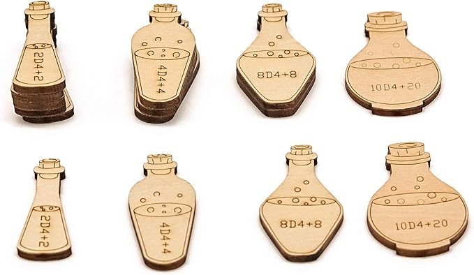 Healing Potion Tokens Set of 21 Wood Laser Cut and Etched DND Accessories for Dungeons and Dragons 5th Edition