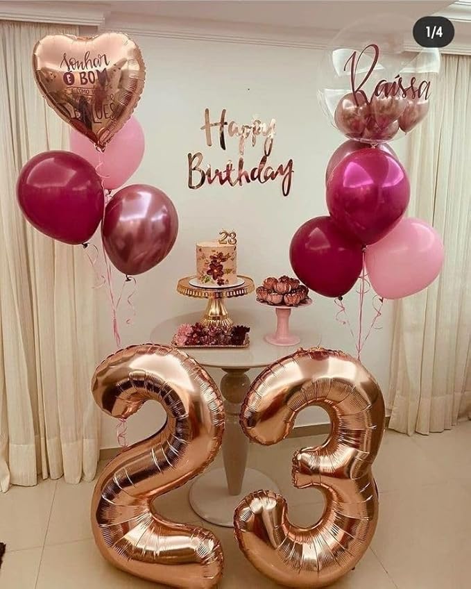 Numbers 17 Balloon 40 Inch, Rose Gold 17th Birthday Decoration for 1 7 17 71 Men & Women, Foil Big Number Balloon for Wedding Store Anniversary Promotion Party Decorations