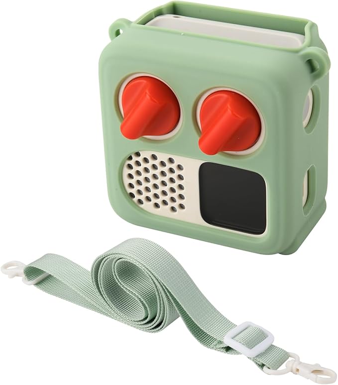 TXEsign Silicone Case Cover for Yoto Mini (2024 Edition), Travel Carrying Case with Adjustable Shoulder Strap Protective Cover for Yoto Mini Player (Light Green)