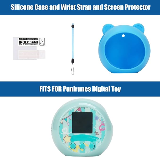 YouKnow Silicone Case Compatible with Punirunes Interactive Digital Toy, Protective Skin Sleeve for Punirunes Virtual Electronic Pets Accessories (Case Only) (Blue)