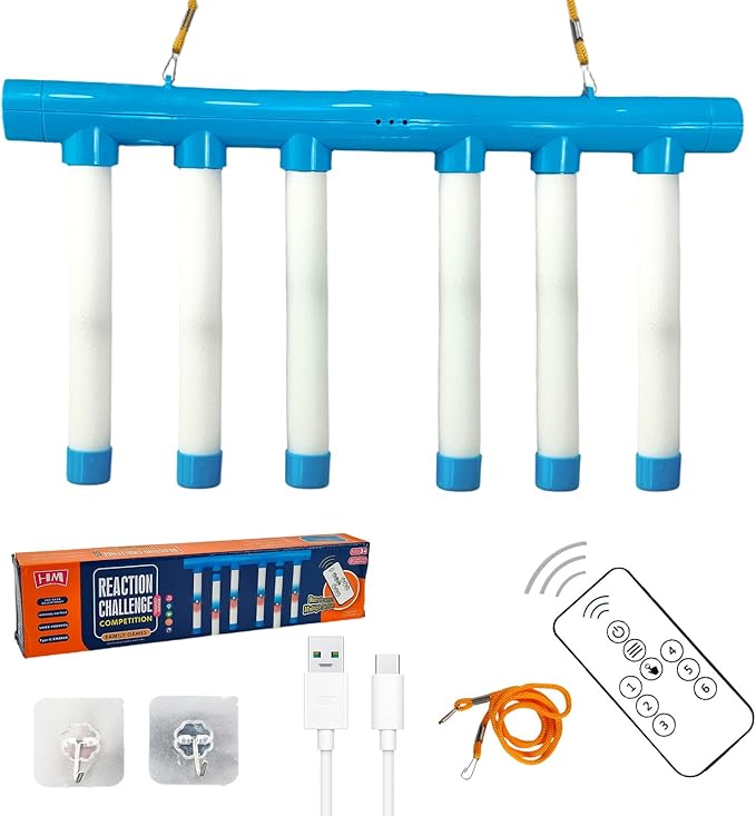 Reflex Drop Sticks Challenge Game with Remote Control - 3 Adjustable Speed Modes, Light-Up Hand-Eye Coordination & Reaction Training Toy, Fun Glowing Catch Falling Sticks Game for Kids and Adults