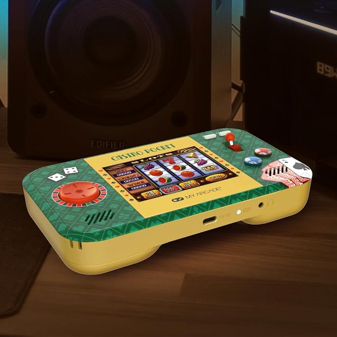 My Arcade Casino Pocket: Retro Casino Arcade Game, 30 Games, Rechargeable Battery, Includes Travel Case and Screen Protector, Roulette, Poker, Blackjack