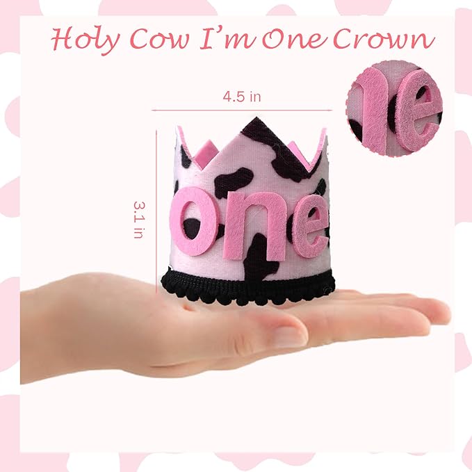Holy Cow I'm One Birthday Decorations, 1st Birthday Decorations Girl, Cow First Birthday Party Supplies Girl, Cow Print One Year Old Birthday Decorations, First Birthday Girl Decorations