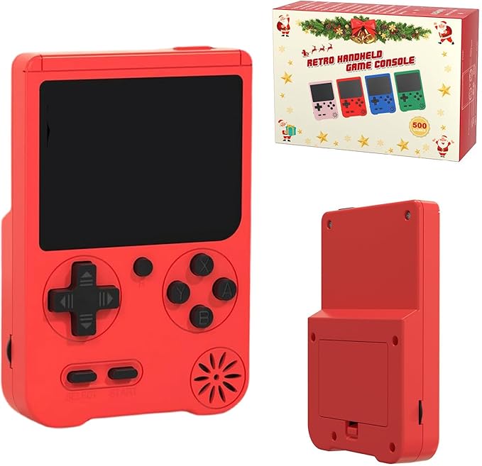 Handheld Games Console, Built-in 500 Video Games, Portable Video Gaming Player with 3.0 Inch lPS Screen，Rechargeable Retro Electronic Gaming System, Pocket Mini Arcade