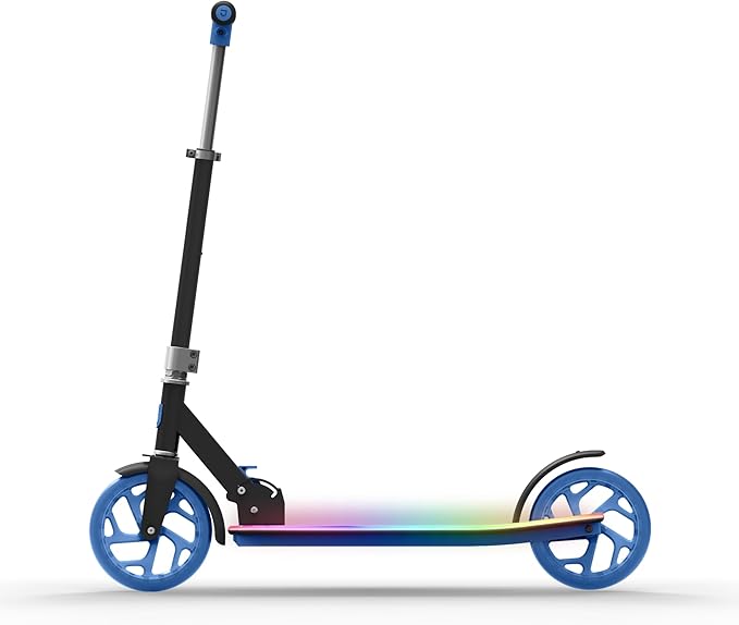 Jetson Jupiter Kids 2-Wheel Light-Up Kick Scooter, LED Lights on Handlebar, Stem, Wheels & Deck, Adjustable Handlebar, Rear Brake, Easy-Folding Mechanism, Ages 5+