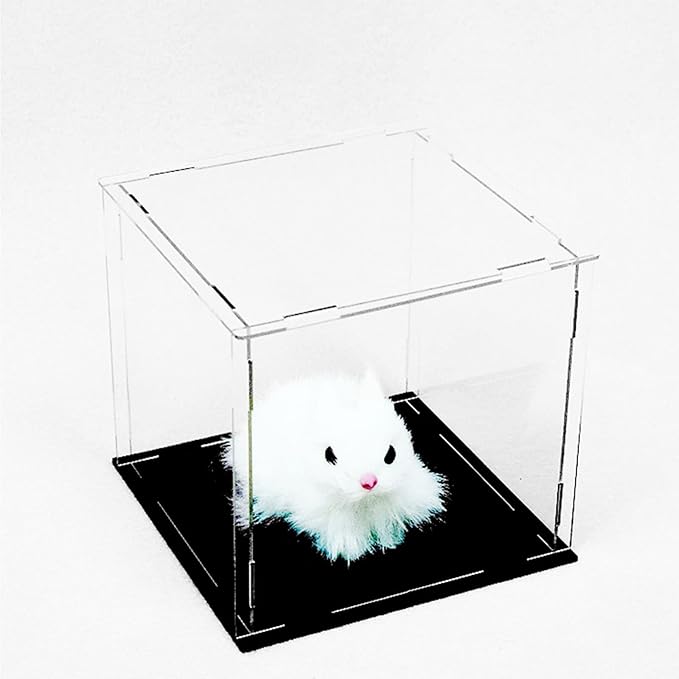 Clear Acrylic Display Case Box ，Versatile Collectibles Display Dustproof Showcase with Thickening Base，for Display Action Figures Home Storage Organizing Toys (10x10x10inch/25X25X25cm)
