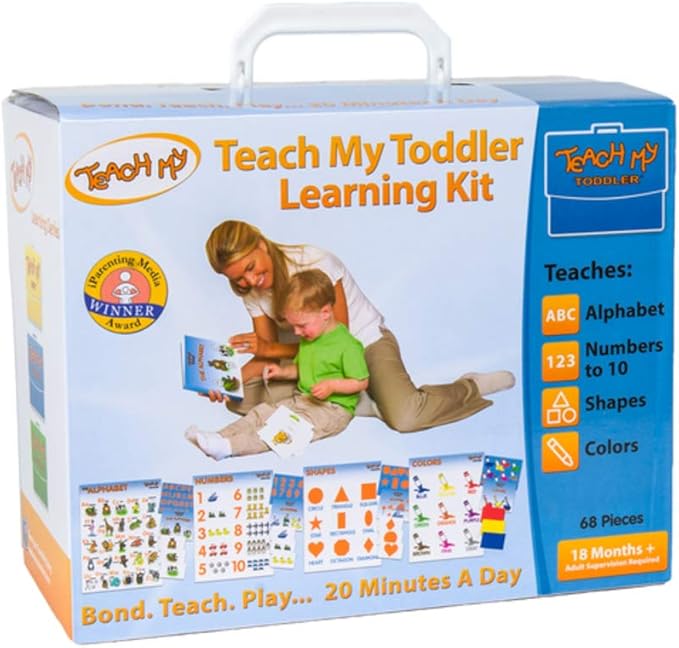 Learning Kit: Alphabet, Numbers, Shapes & Colors Educational Set with Flashcards, Puzzles & Books - 68 Pieces for Toddlers Ages 18 Months+
