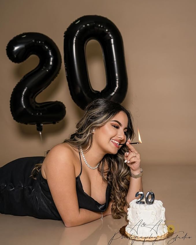 40 Inch Balloons Number, Black 16th Birthday Decorations for 1 6 16 61, Large Foil Sweet 16 Balloons Number for Wedding Memorial Day's Photo Shoot Decoration