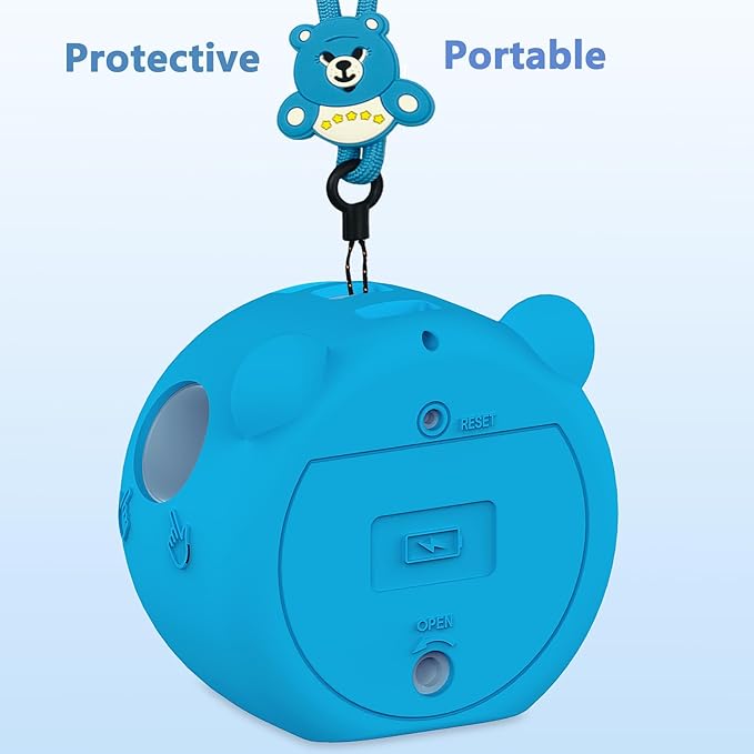 JCHPINE Silicone Cover Case for Punirunes Interactive Digital Toy, Protective Skin Sleeve for Punirunes Digital Pet Toys Squishy Characters Electronic Pets Accessories (Blue Case)