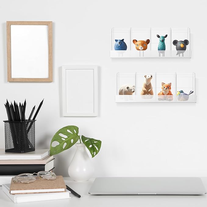Weysat 50 Pack Protectors Case 19. 6 Inch Large Clear Acrylic Floating Wall Shelves for 4" Inch Pop Vinyl Figures Toys Collectibles Bedroom Living Room Office