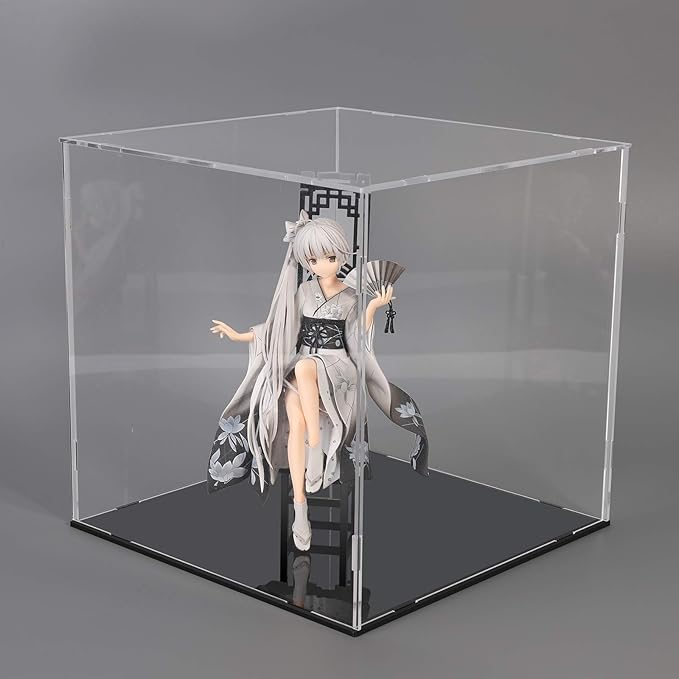 A+ DESIGN Clear Acrylic Display Case Assemble Collectibles Box Alternative Glass Case for Display Action Figures Home Storage & Organizing Toys (8x8x8 inch; 20.5x20.5x20.5 cm)