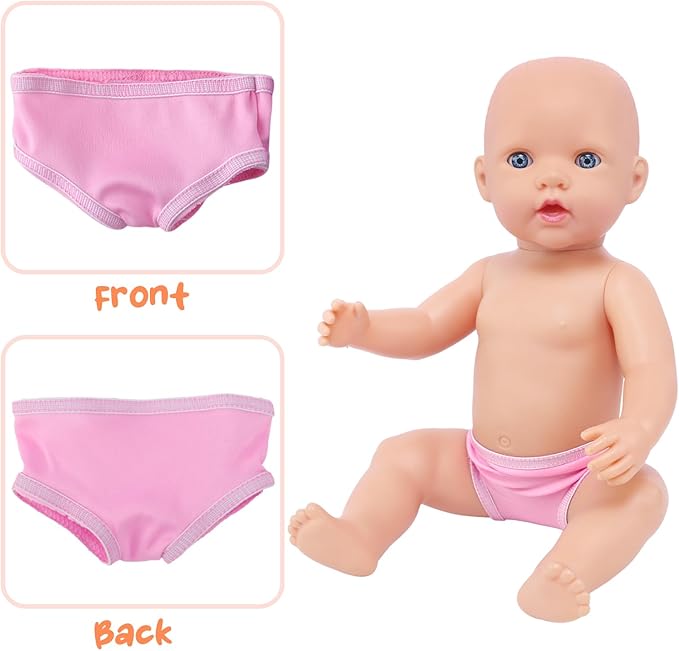 6 Pairs Doll Underpants Accessories Underwear Diapers for 16-18 Inch Baby Dolls, Doll Clothes Compatible with Most Brands 18" Dolls