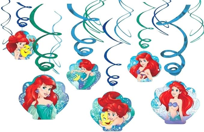 Disney Ariel The Little Mermaid Dream Big Swirl Value 12 Pack Party Supplies